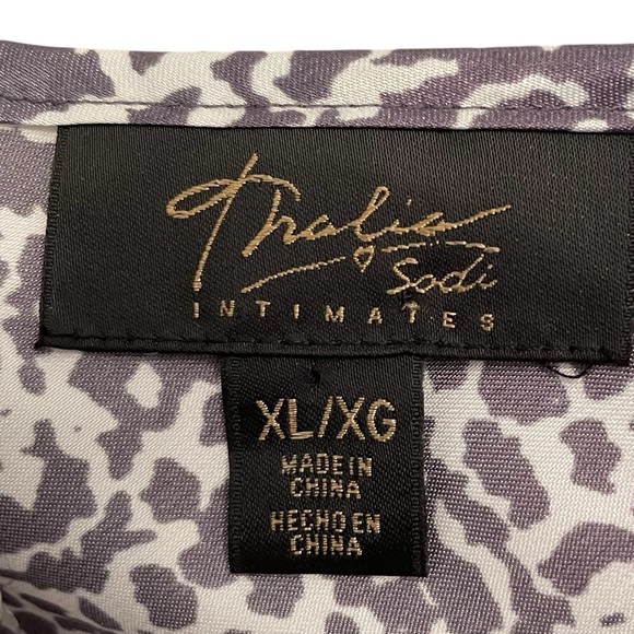 Thalia Sodi Grey White Leopard Print Lace Top Slip Size Extra Large - Picture 8 of 9